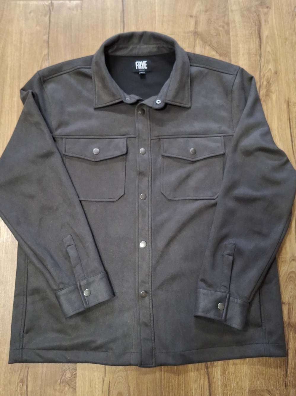 FRYE Men's Brown Snap-Front Shirt Jacket Sz L